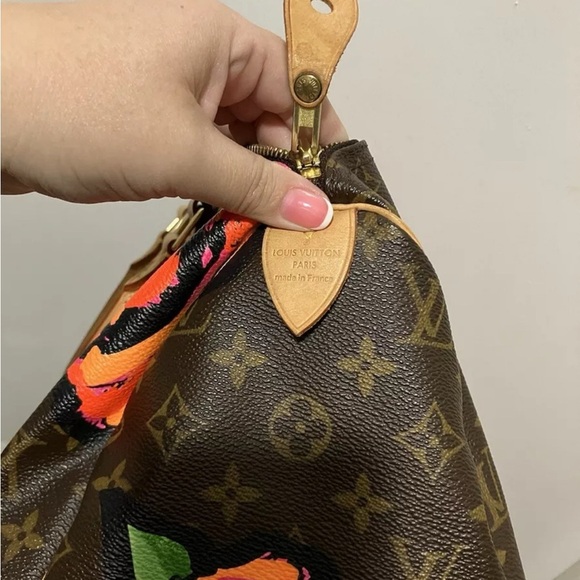 Louis Vuitton Monogram Roses Speedy 30 bag LV Vintage Flower Tote Sprouse Tote - Picture 8 of 13